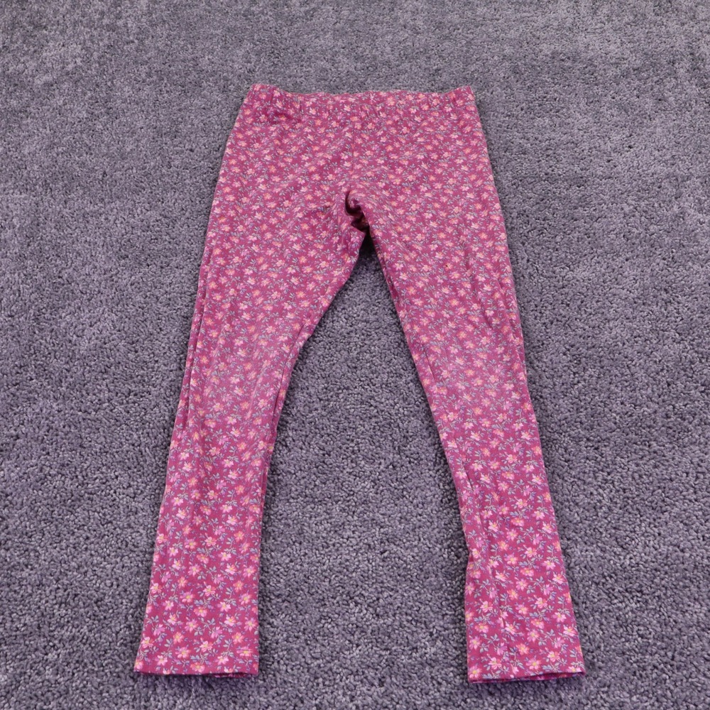 OshKosh B'gosh Leggings Girls 12 Pink Floral Cotton Blend Stretch Casual Pants